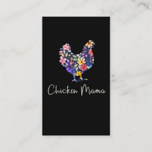 Chicken mama hen flowers farmer cute chicken business card