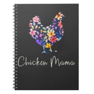 Chicken mama hen flowers farmer cute chicken notebook