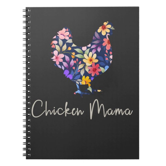 Chicken mama hen flowers farmer cute chicken notebook (Front)