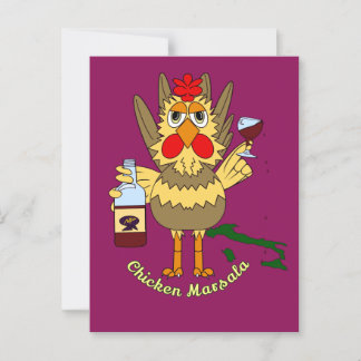 Chicken Marsala ~ Funny Chicken  Postcard