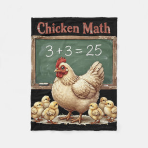 Chicken Math Funny Hen Chalkboard Equation Ckyard Fleece Blanket