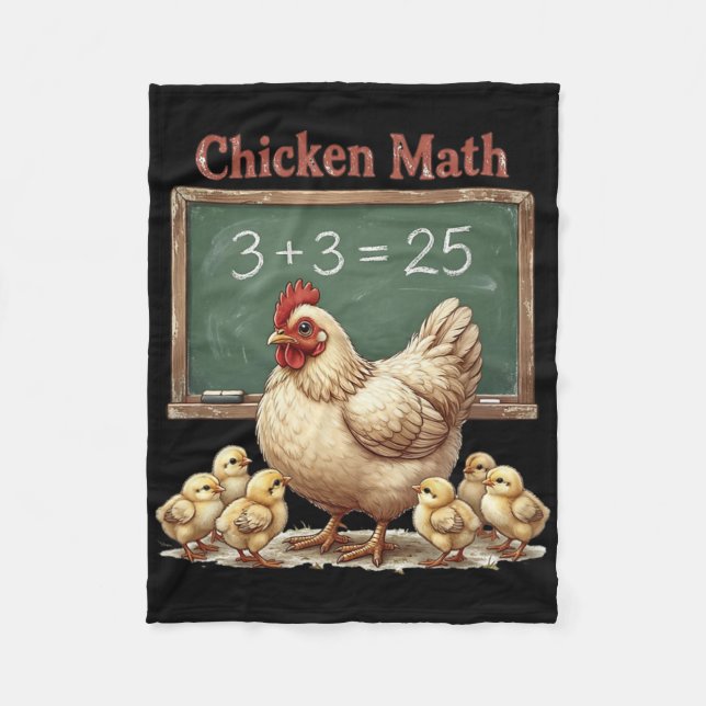 Chicken Math Funny Hen Chalkboard Equation Ckyard  Fleece Blanket (Front)