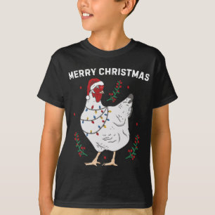 Chicken Merry Christmas Funny Santa Hat Chicken Li T-Shirt