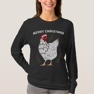 Chicken Merry Christmas Funny Santa Hat Chicken Li T-Shirt