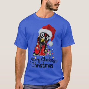 Chicken Merry Clucking Christmas Santa Funny Xmas T-Shirt