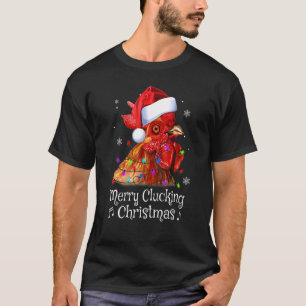 Chicken Merry Clucking Christmas Santa Xmas T-Shirt