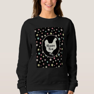 Chicken Mom Mama Hen Love Cute Floral Women Black Sweatshirt