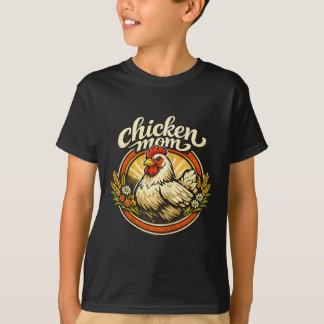Chicken Mom Vintage Crest Illustration _1  T-Shirt