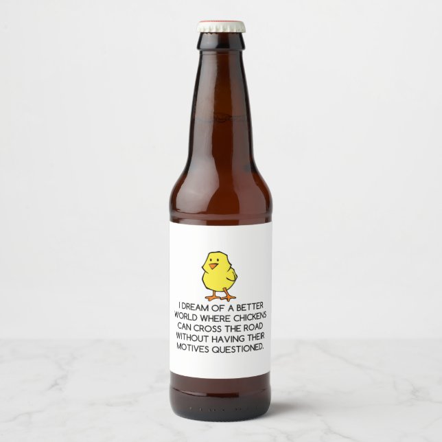 CHICKEN MOTIVES BEER BOTTLE LABEL (Front)