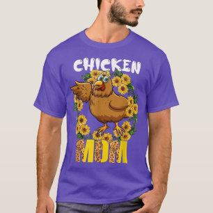 Chicken Mum Cute Sunflowers Chicken Bow Tie Mother T-Shirt