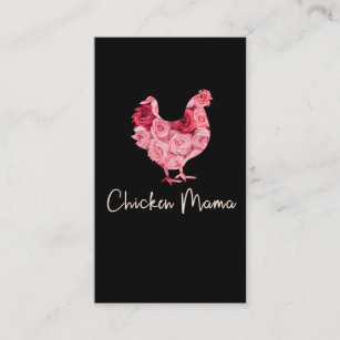 Chicken mum hen peasants roses farmer woman chicke business card