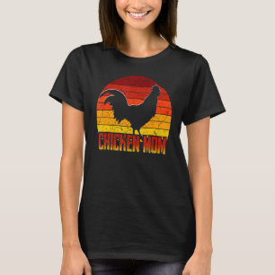 Chicken Mum Retro Vintage Sunset Farmer Mama Hen _ T-Shirt