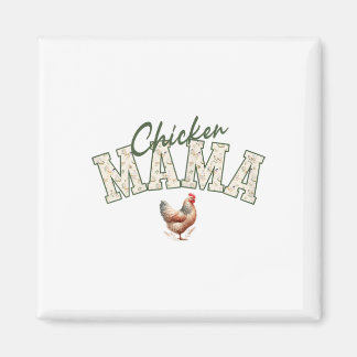 Chicken Mum Vintage Hen Floral Poultry Farming Aes Magnet