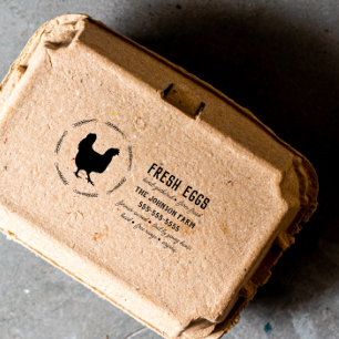 Chicken Name Family Farm Egg Carton Rubber Stamp