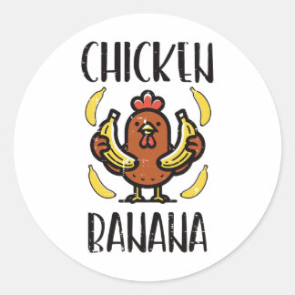 Chicken Nana Cute Song Dance Fruit Kids Youth Men Classic Round Sticker