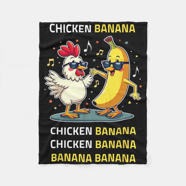 Chicken Nana Dance  Fleece Blanket (Front)