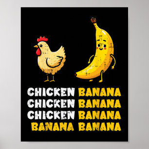 Chicken Nana Dance Funny Fruit Meme Girls Kids Wom Poster