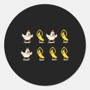 Chicken Nana Dancing Classic Round Sticker