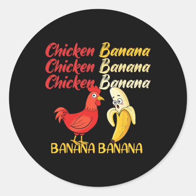 Chicken Nana Funny Meme Random Humour  Classic Round Sticker (Front)