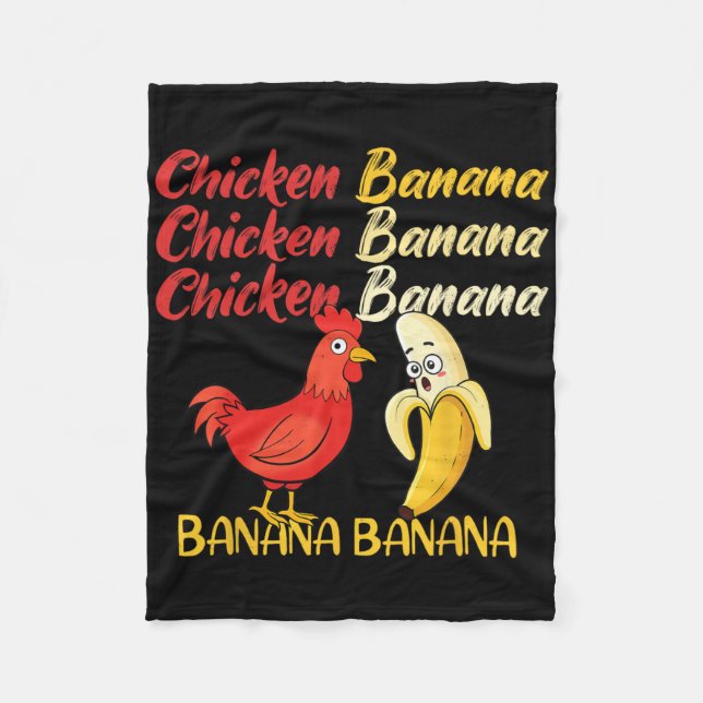 Chicken Nana Funny Meme Random Humour  Fleece Blanket (Front)