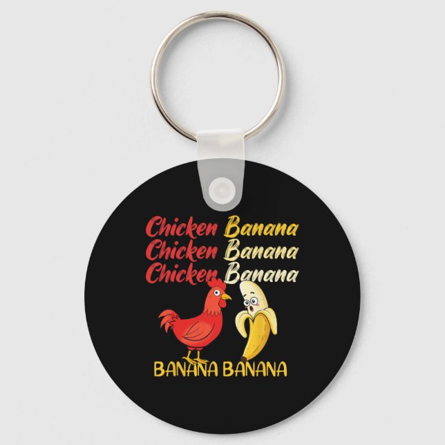 Chicken Nana Funny Meme Random Humour  Key Ring (Front)