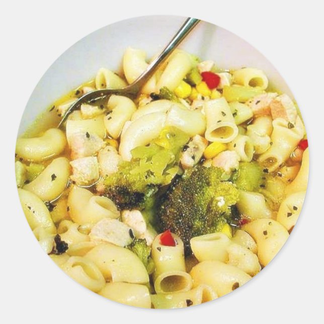 Chicken Noodles Soup Classic Round Sticker (Front)