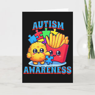 Chicken Nugget And French Fries Autism Awareness Card