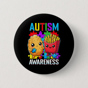 Chicken Nugget And French Fries Autism Awareness F 6 Cm Round Badge