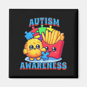 Chicken Nugget And French Fries Autism Awareness  Magnet