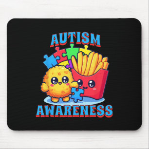 Chicken Nugget And French Fries Autism Awareness Mouse Pad
