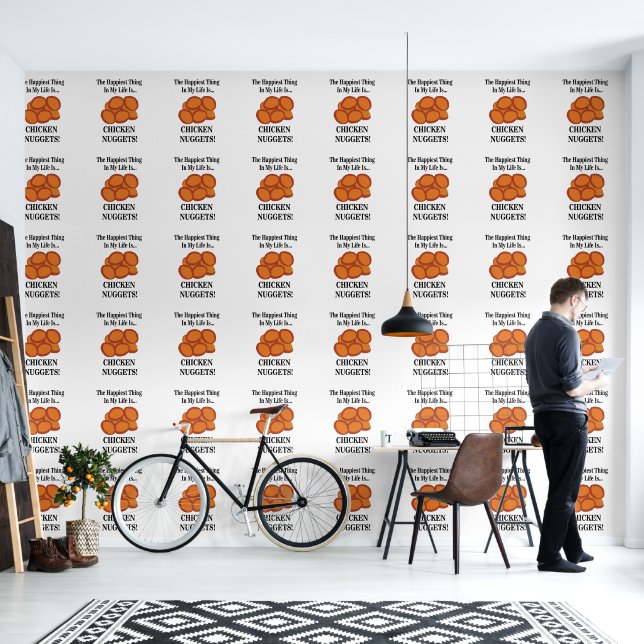 Chicken Nugget Fast Food Funny Chicken Nugget  Wallpaper (Living Room)