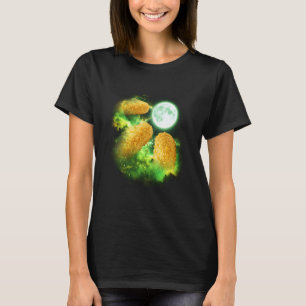 Chicken Nugget Howling at The Moon Green tie dye 3 T-Shirt