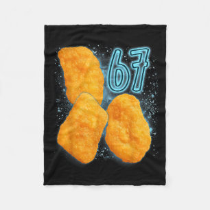 Chicken Nugget Lover 67 Meme Six Seven Fried Chick Fleece Blanket