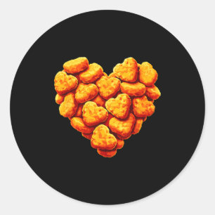 Chicken Nuggets Are My Valentine Heart Funny Valen Classic Round Sticker
