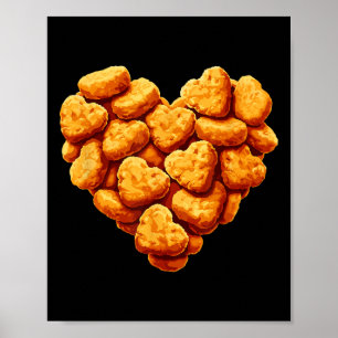 Chicken Nuggets Are My Valentine Heart Funny Valen Poster