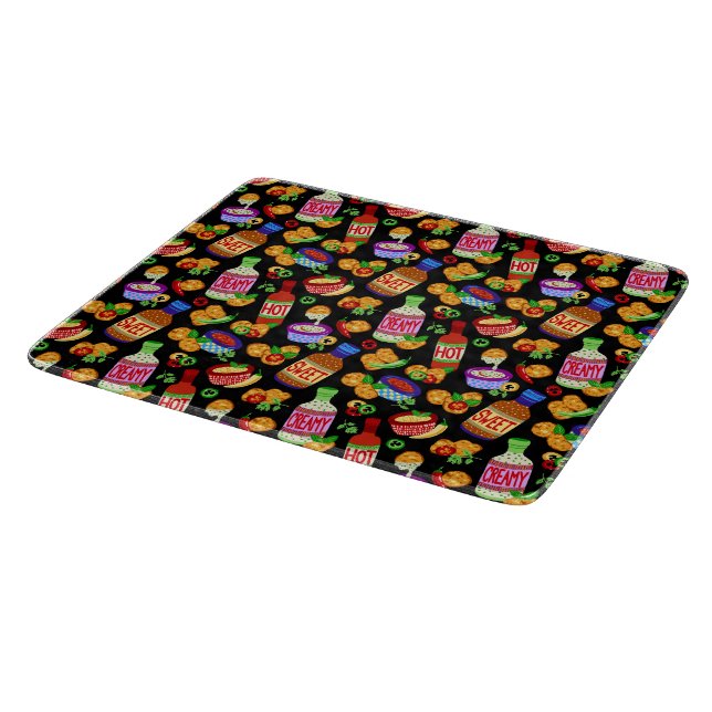 Chicken nuggets & dipping sauce cutting board (Corner)
