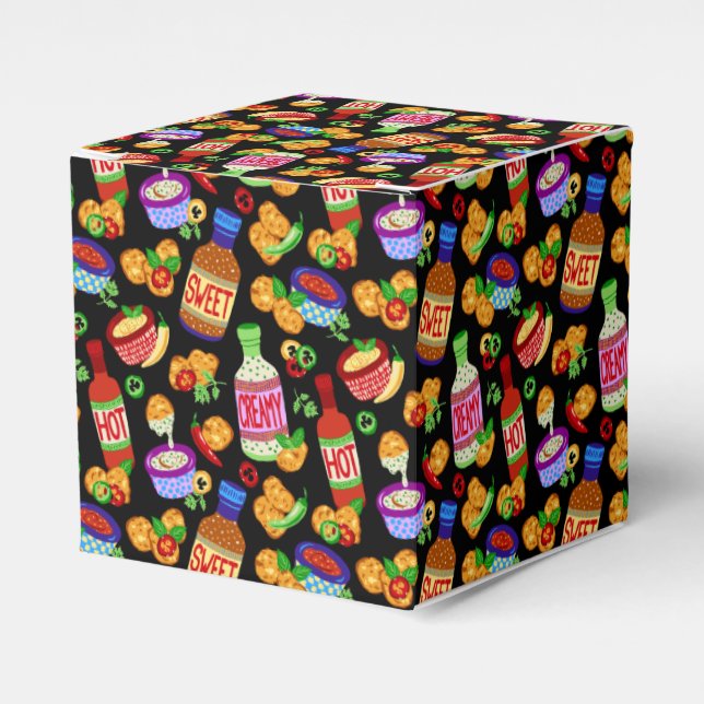 Chicken nuggets & dipping sauce favour box (Front Side)