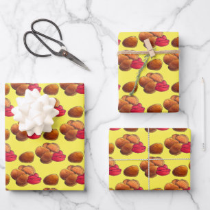 Chicken Nuggets Ketchup Junk Fast Food Foodie Wrapping Paper Sheet