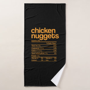 Chicken Nuggets Nutrition Facts Funny Thanksgiving Bath Towel