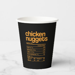 Chicken Nuggets Nutrition Facts Funny Thanksgiving Paper Cups