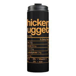 Chicken Nuggets Nutrition Facts Funny Thanksgiving Thermal Tumbler
