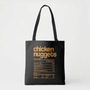 Chicken Nuggets Nutrition Facts Funny Thanksgiving Tote Bag