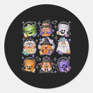 Chicken Nuggets Pumpkin Halloween 90s Vintage 3 Classic Round Sticker