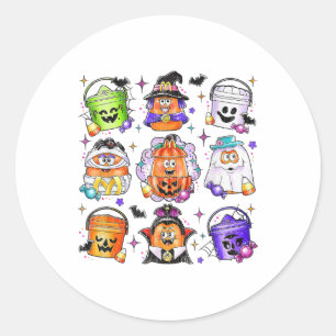 Chicken Nuggets Pumpkin Halloween 90's Vintage Classic Round Sticker