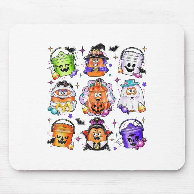 Chicken Nuggets Pumpkin Halloween 90's Vintage  Mouse Pad (Front)