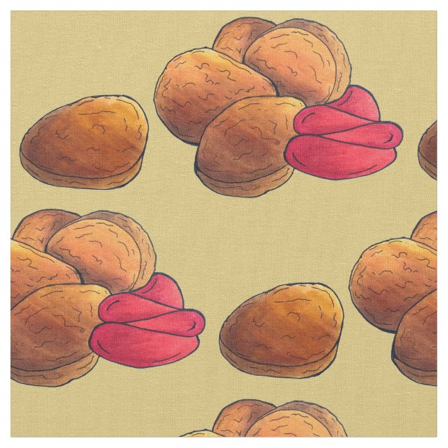 Chicken Nuggets with Ketchup Junk Food Foodie Fabric (Close Up)