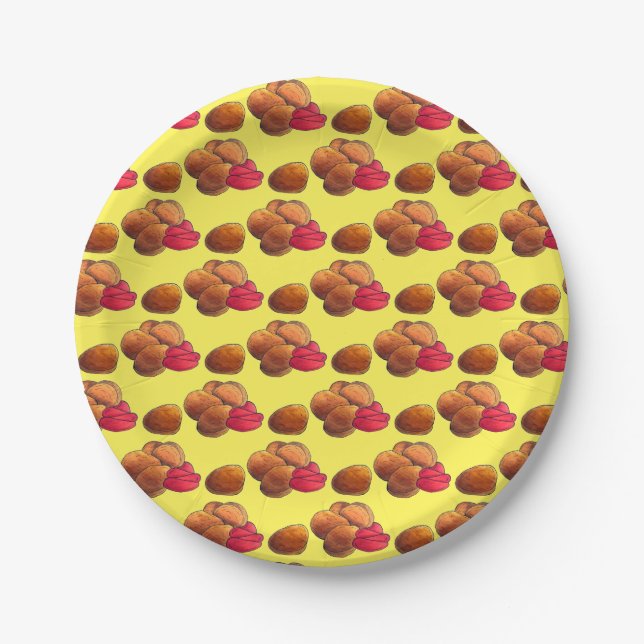 Chicken Nuggets with Ketchup Junk Food Foodie Paper Plate (Front)