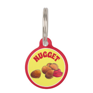 Chicken Nuggets with Ketchup Junk Food Foodie Pet Tag