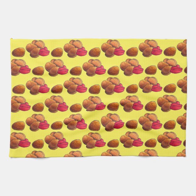 Chicken Nuggets with Ketchup Junk Food Foodie Tea Towel (Horizontal)