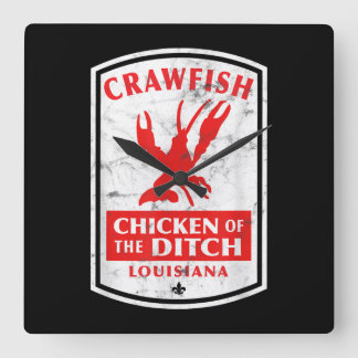 Chicken Of The Ditch Cajun Crawfish Boil Square Wall Clock